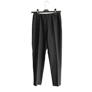 MAXMARA Silk Cotton Clean Front Slim Pants Trousers Black 2